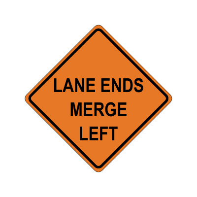 LANE ENDS MERGE LEFT