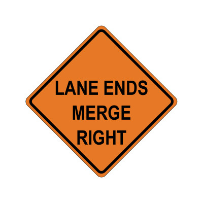 Lane Ends Merge Right