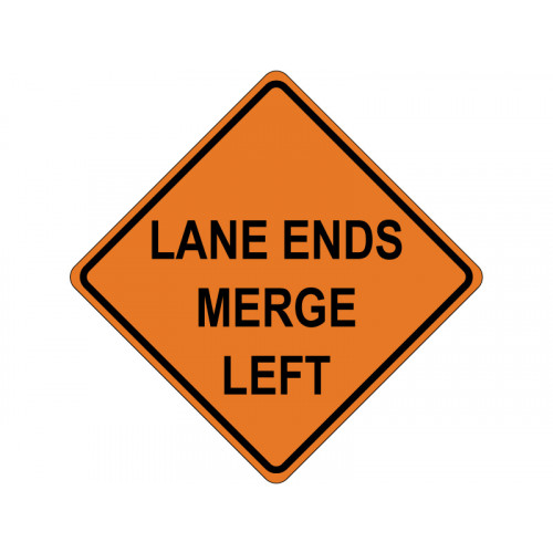 LANE ENDS MERGE LEFT